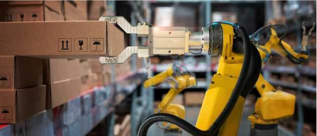 물류 창고 자동화에 쓰이는 한팔 로봇, 이미지 출처: https://www.dhl.com/global-en/delivered/innovation/warehouse-robotics-and-automation.html 물류 창고 자동화에 쓰이는 한팔 로봇, 이미지 출처: https://www.dhl.com/global-en/delivered/innovation/warehouse-robotics-and-automation.html